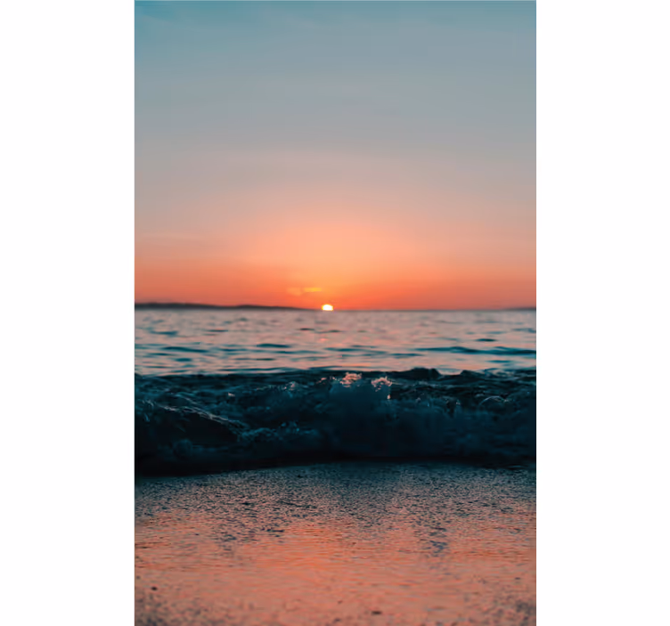 Store enrouleur salle de bain coucher de soleil sur une plage - TenStickers
