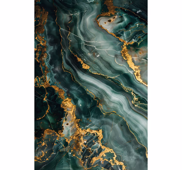 Store enrouleur salle de bain imitation luxueuse de marbre vert - TenStickers