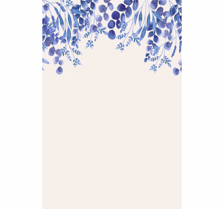 Store enrouleur salle de bain branches de feuilles tombantes bleu - TenStickers