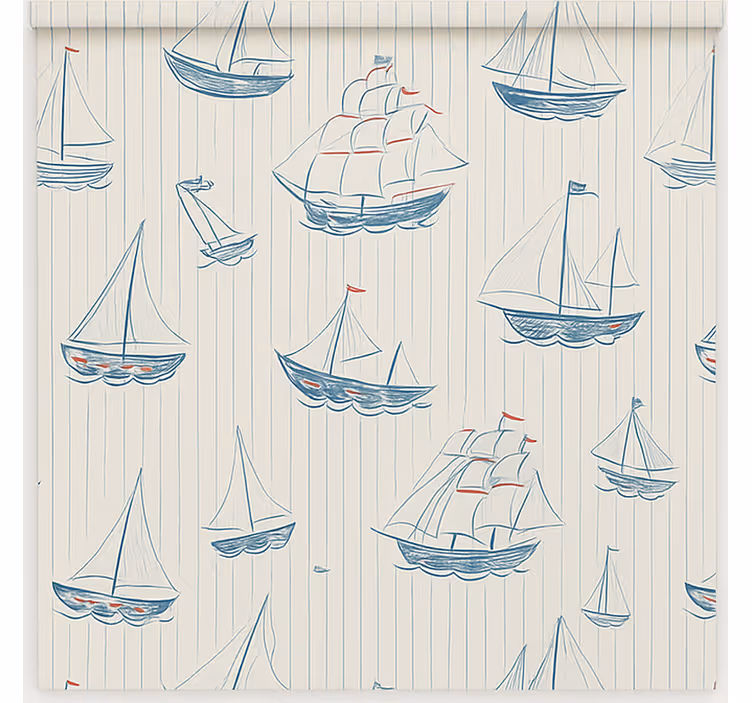 Store enrouleur chambre enfant dessin de conception de bateaux - TenStickers