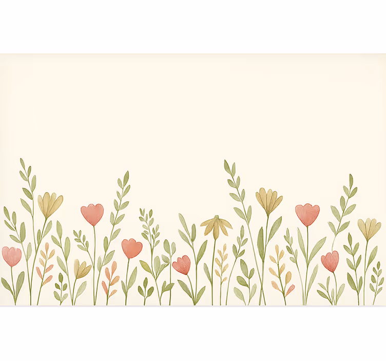 Store enrouleur cuisine bordure de fleurs des champs - TenStickers