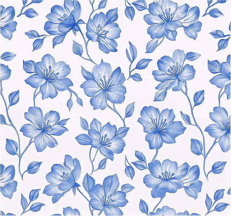Store enrouleur chambre couple fleuri bleu et blanc - TenStickers