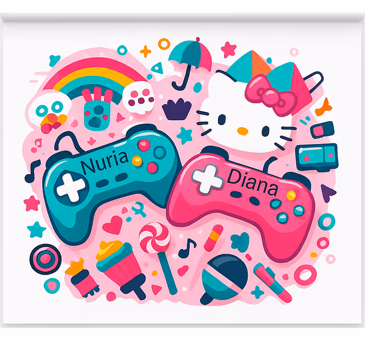 Store enrouleur gamer contrôleurs de chat personnalisés - TenStickers