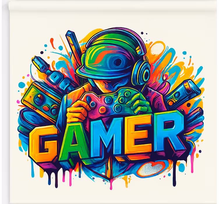 Store enrouleur gamer joueur enfermé - TenStickers