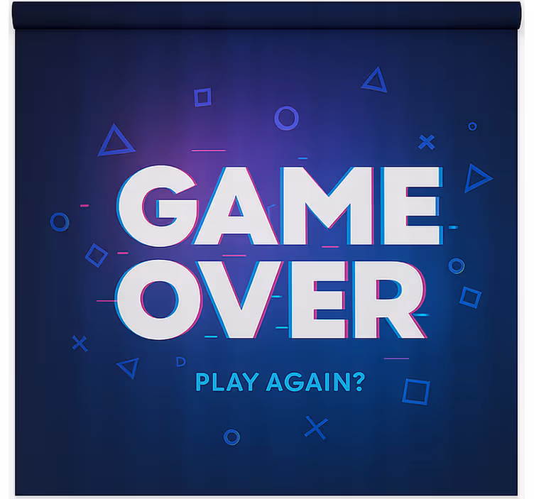Store enrouleur gamer jeu terminé, rejouez - TenStickers