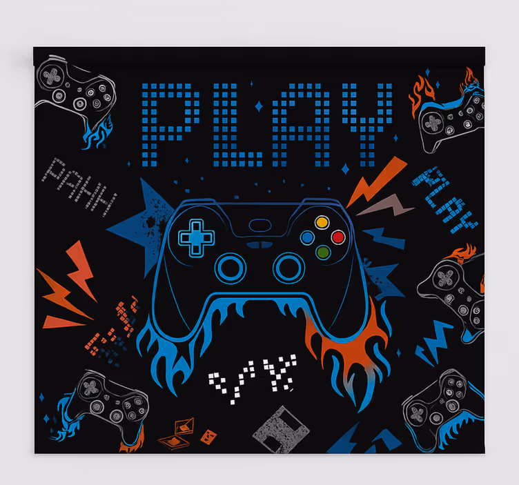 Store enrouleur gamer console de jeu rétro punk - TenStickers