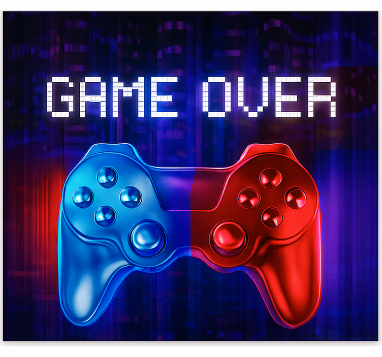 Store enrouleur gamer jeu en cascade de néon terminé - TenStickers