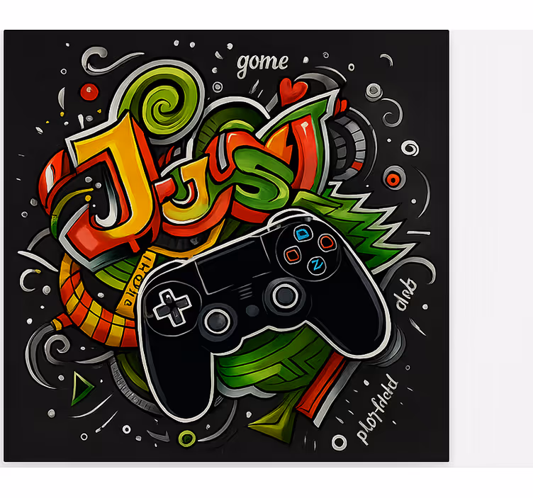Store enrouleur gamer graffiti juste une manette de jeu - TenStickers