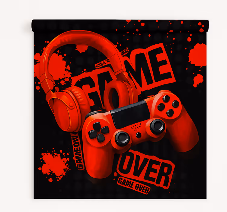 Store enrouleur gamer casque rouge, jeu terminé - TenStickers