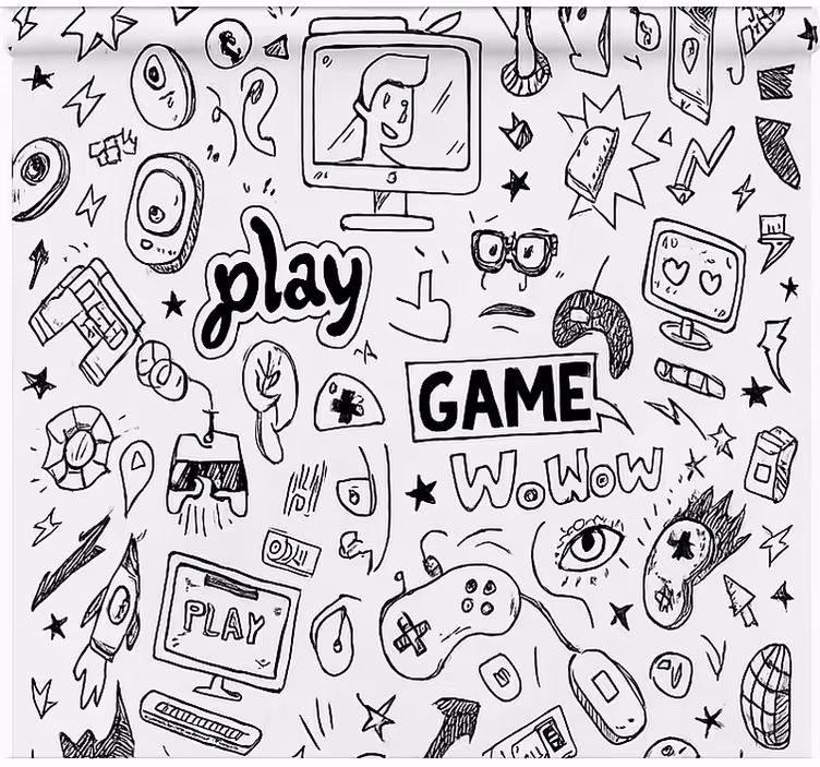 Store enrouleur gamer conception de jeu noir et blanc - TenStickers
