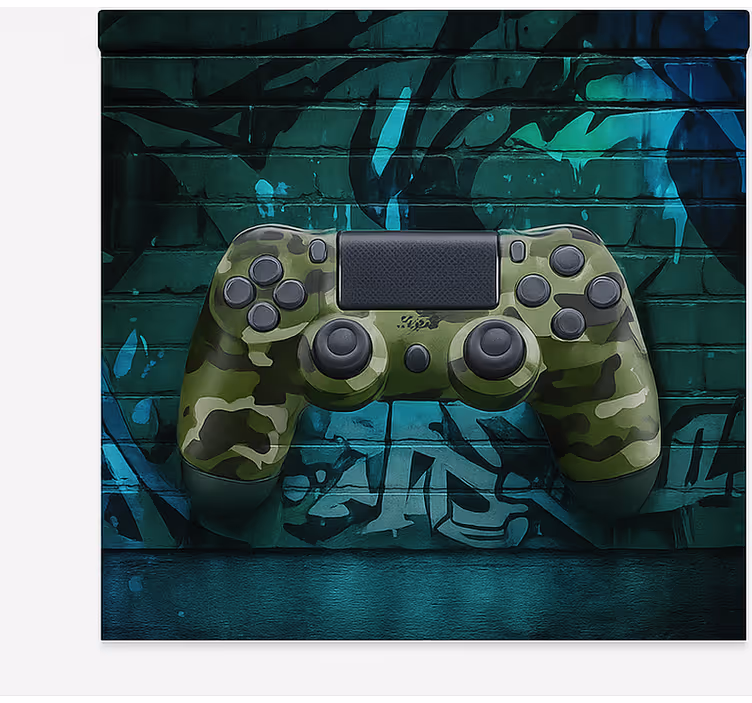 Store enrouleur gamer manette de jeu camouflage graffiti - TenStickers