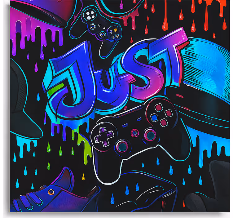 Store enrouleur gamer manette de jeu 3d - TenStickers