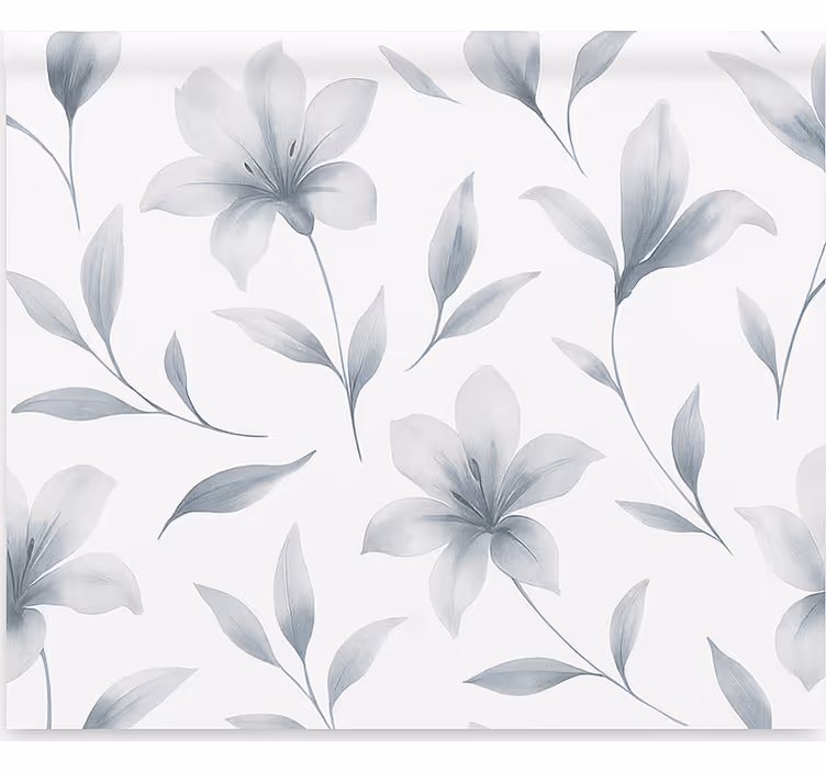 Store enrouleur salle à manger aquarelle de lys et de fleurs - TenStickers