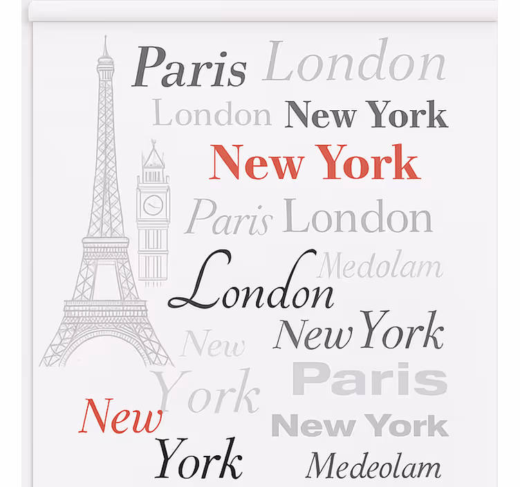 Store enrouleur chambre ado noms de grandes villes - TenStickers