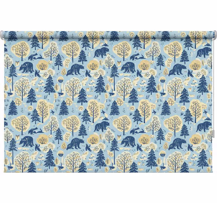 Store enrouleur scandinave ours dans les bois scandinaves - TenStickers