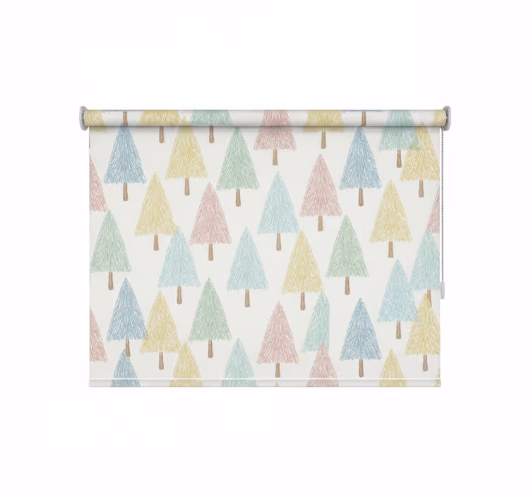 Store enrouleur scandinave arbres nordiques pastel - TenStickers