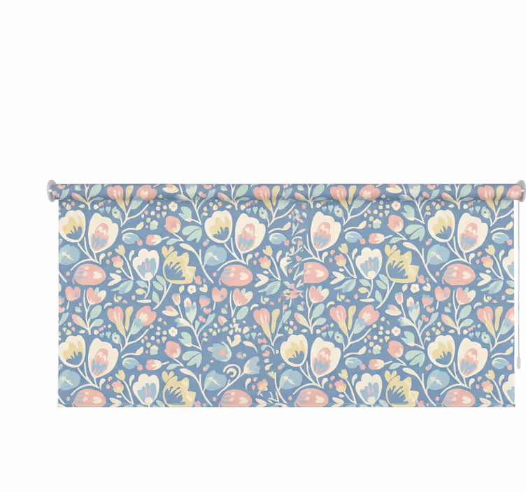 Store enrouleur scandinave fleurs nordiques pastel - TenStickers