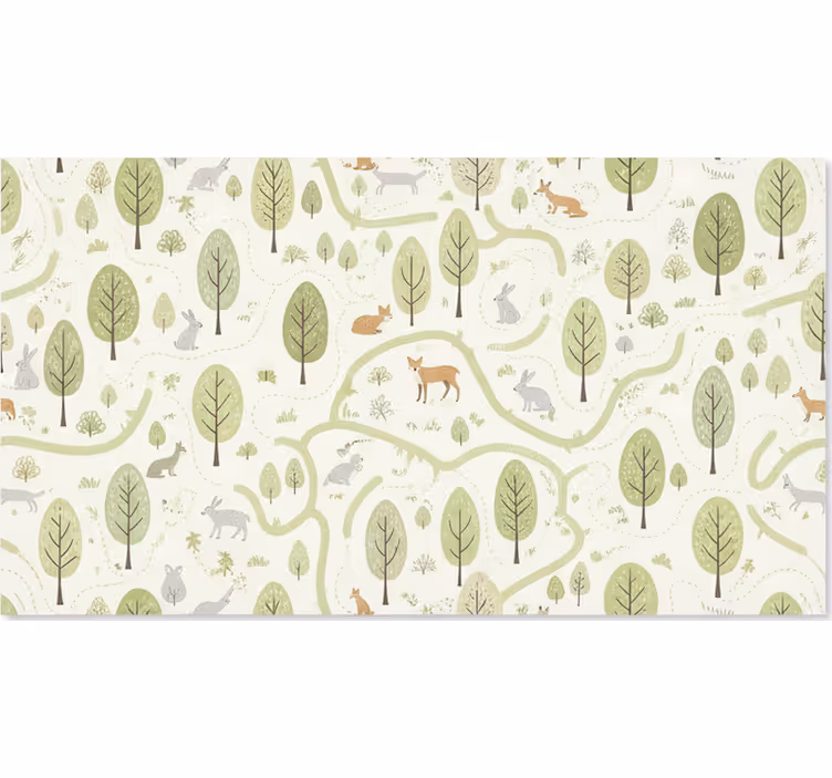 Store enrouleur scandinave arbres forestiers abstraits - TenStickers