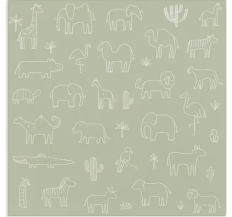 Store enrouleur scandinave animaux de la jungle - TenStickers