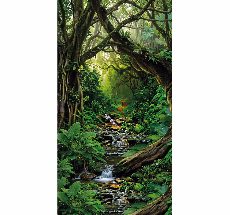 Store enrouleur arbre oasis de la forêt tropicale - TenStickers