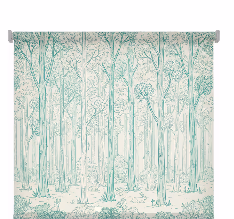 Store enrouleur arbre croquis bois menthe - TenStickers