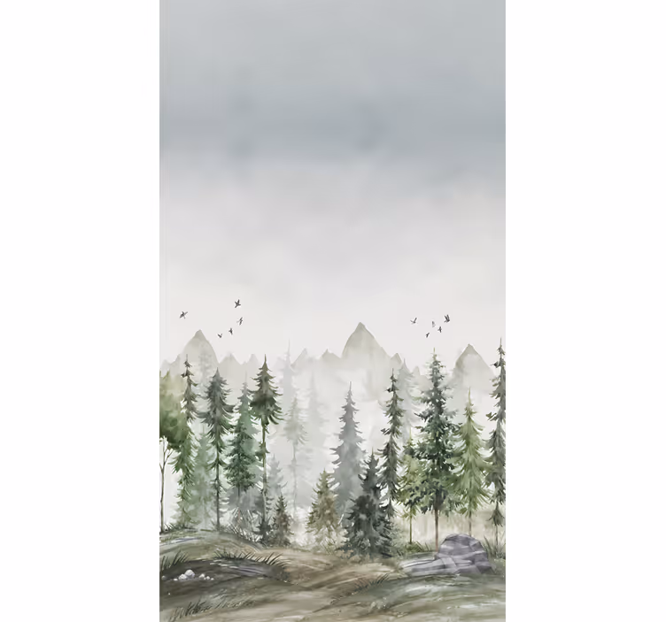 Store enrouleur arbre pin nordique minimaliste - TenStickers