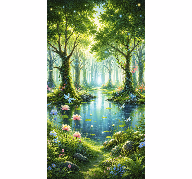 Store enrouleur arbre fresque féerique amusante - TenStickers