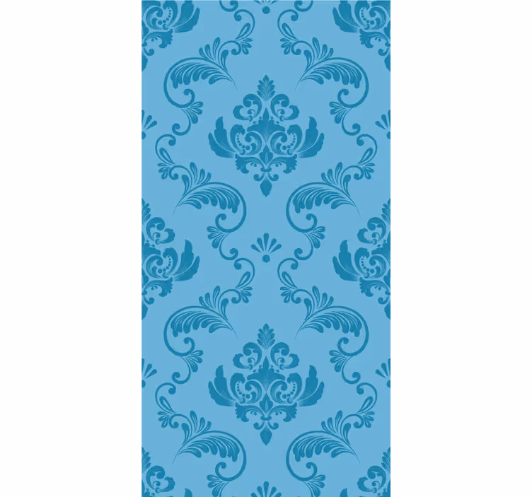 Store enrouleur salle de bain courbes botaniques bleues - TenStickers