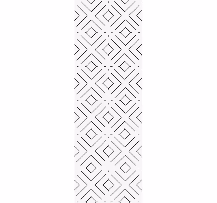 Store enrouleur bureau motif géométrique blanc lignes fines - TenStickers