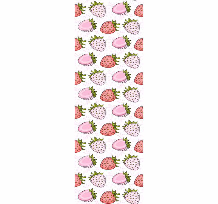 Store enrouleur cuisine fraises roses et rouges sans fin - TenStickers