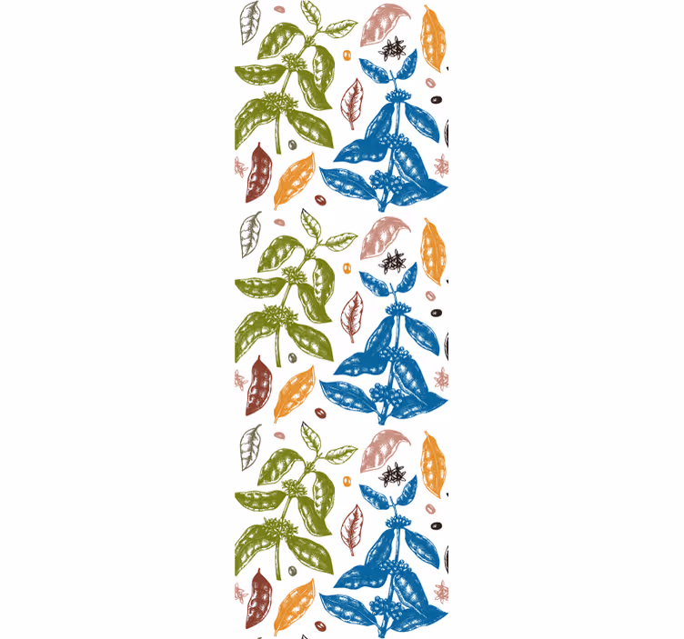 Store enrouleur cuisine motif coloré plantes café - TenStickers