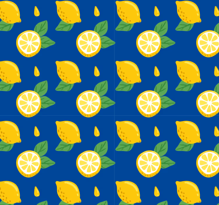 Store enrouleur cuisine citrons dessinés à la main - TenStickers