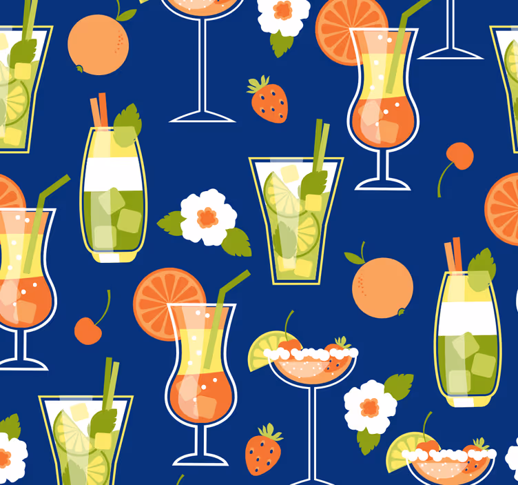 Store enrouleur cuisine vintage avec cocktails - TenStickers