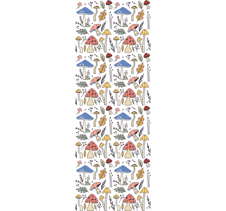 Store enrouleur cuisine motif champignons dessinés à la main - TenStickers