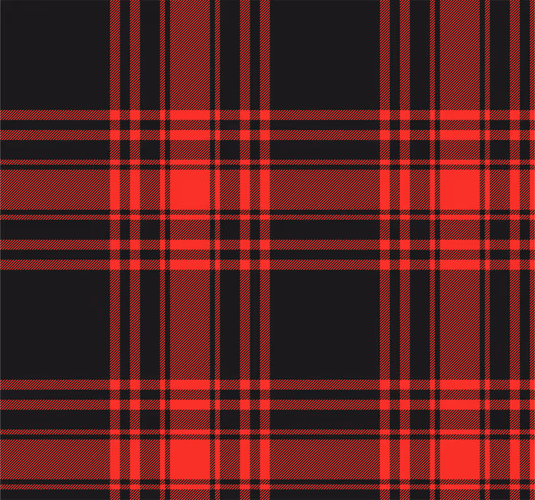 Store enrouleur cuisine motif tartan noir rouge - TenStickers