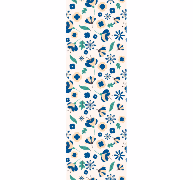 Store enrouleur salle à manger motif floral blanc provincial - TenStickers