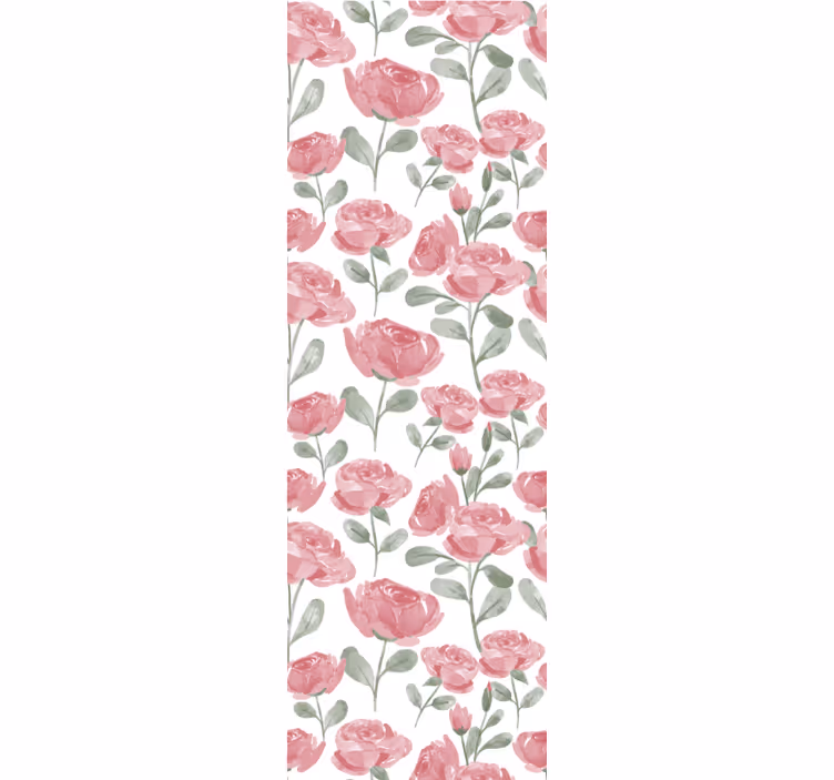 Store enrouleur salle à manger motif rose vintage naturel - TenStickers