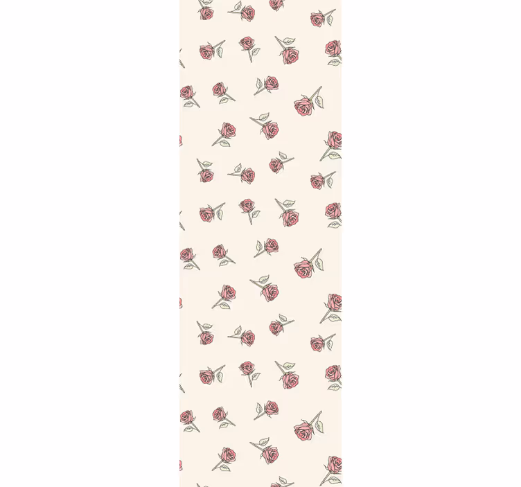 Store enrouleur salle à manger motif rose vintage romantique - TenStickers
