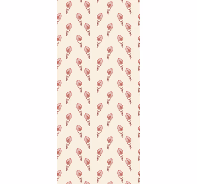 Store enrouleur salle à manger motif de tulipes roses - TenStickers