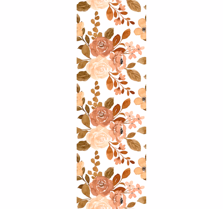 Store enrouleur salle à manger fleurs pastel roses élégantes - TenStickers