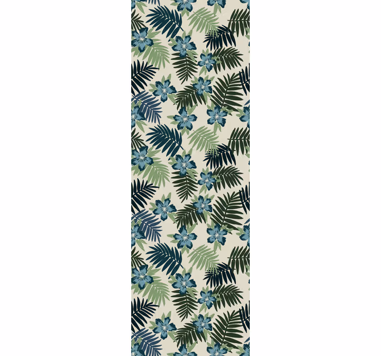 Store enrouleur salle à manger vert et bleu tropical - TenStickers