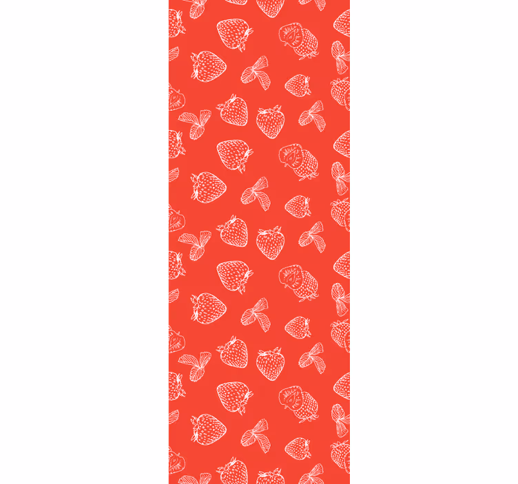 Store enrouleur salle à manger motif fraises doodles - TenStickers