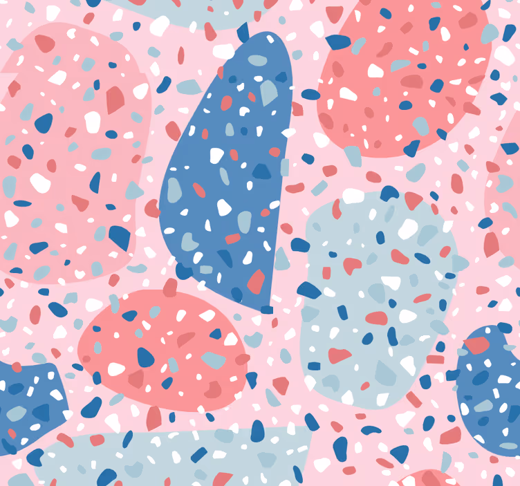 Store enrouleur salle à manger rose terrazzo - TenStickers