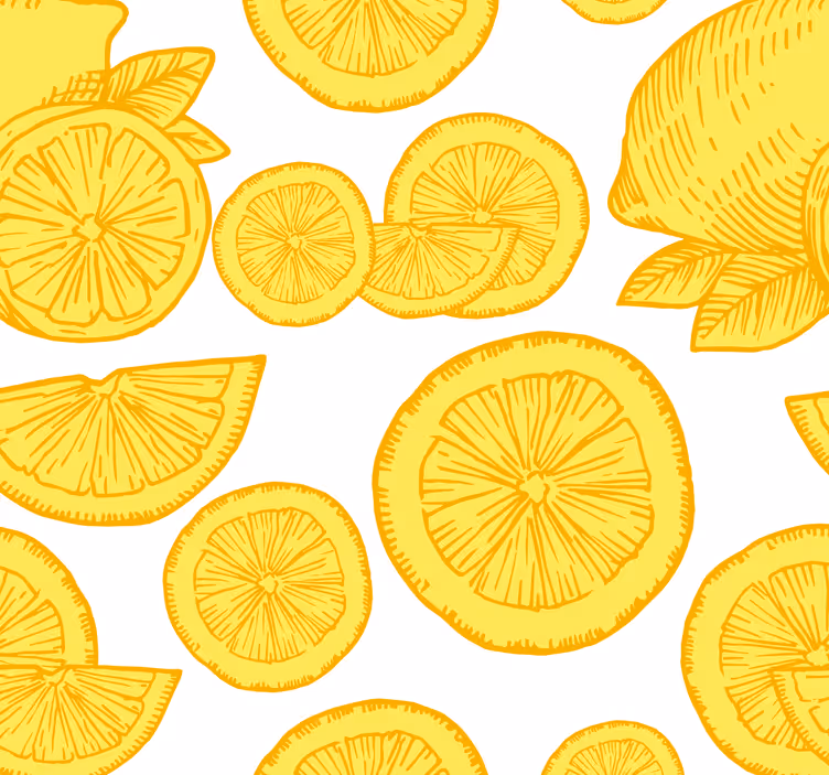 Store enrouleur salle à manger croquis orange et citron - TenStickers