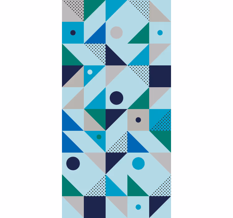 Store enrouleur salle à manger patchwork bleu - TenStickers