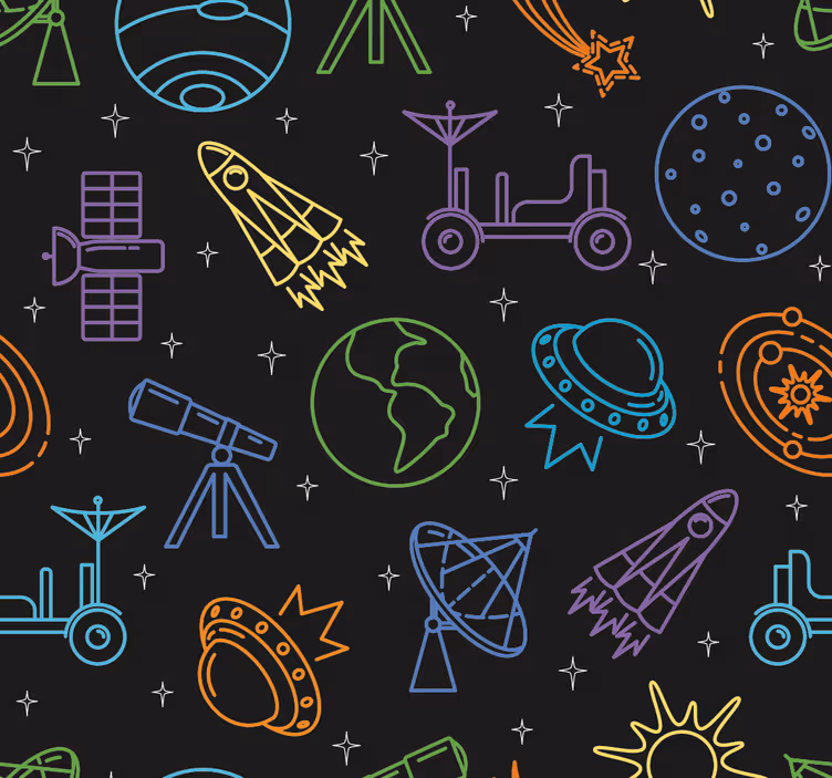 Store enrouleur chambre enfant exploration céleste - TenStickers