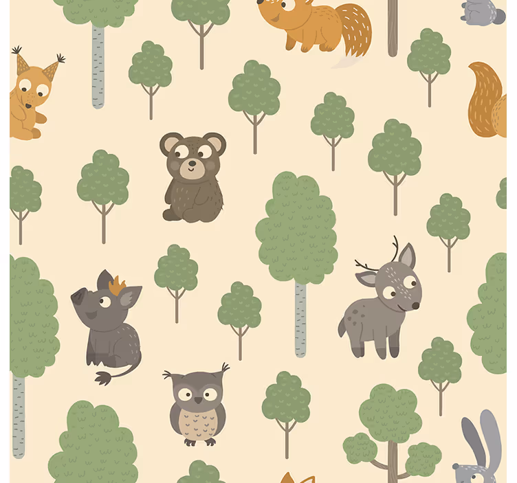 Store enrouleur chambre enfant motif créatures forestières - TenStickers