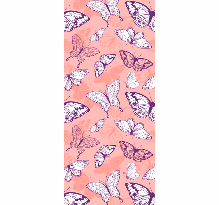 Store enrouleur chambre enfant motif papillons roses et violets - TenStickers