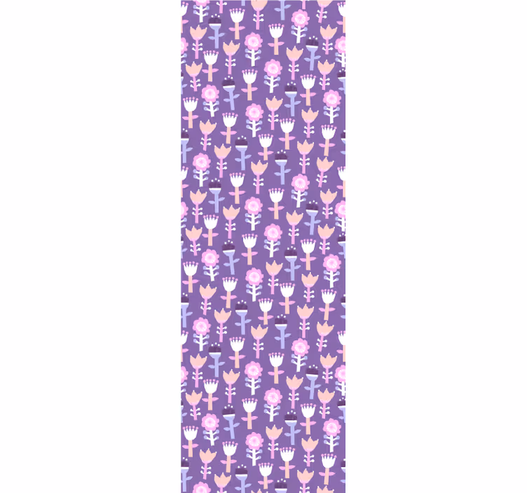 Store enrouleur chambre enfant motif fleurs abstraites violettes - TenStickers