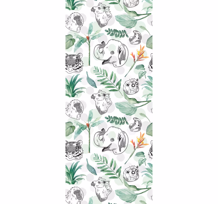 Store enrouleur chambre enfant animaux tropicaux aquarelle - TenStickers